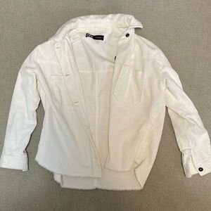 White Zara corduroy jacket. Size Medium.